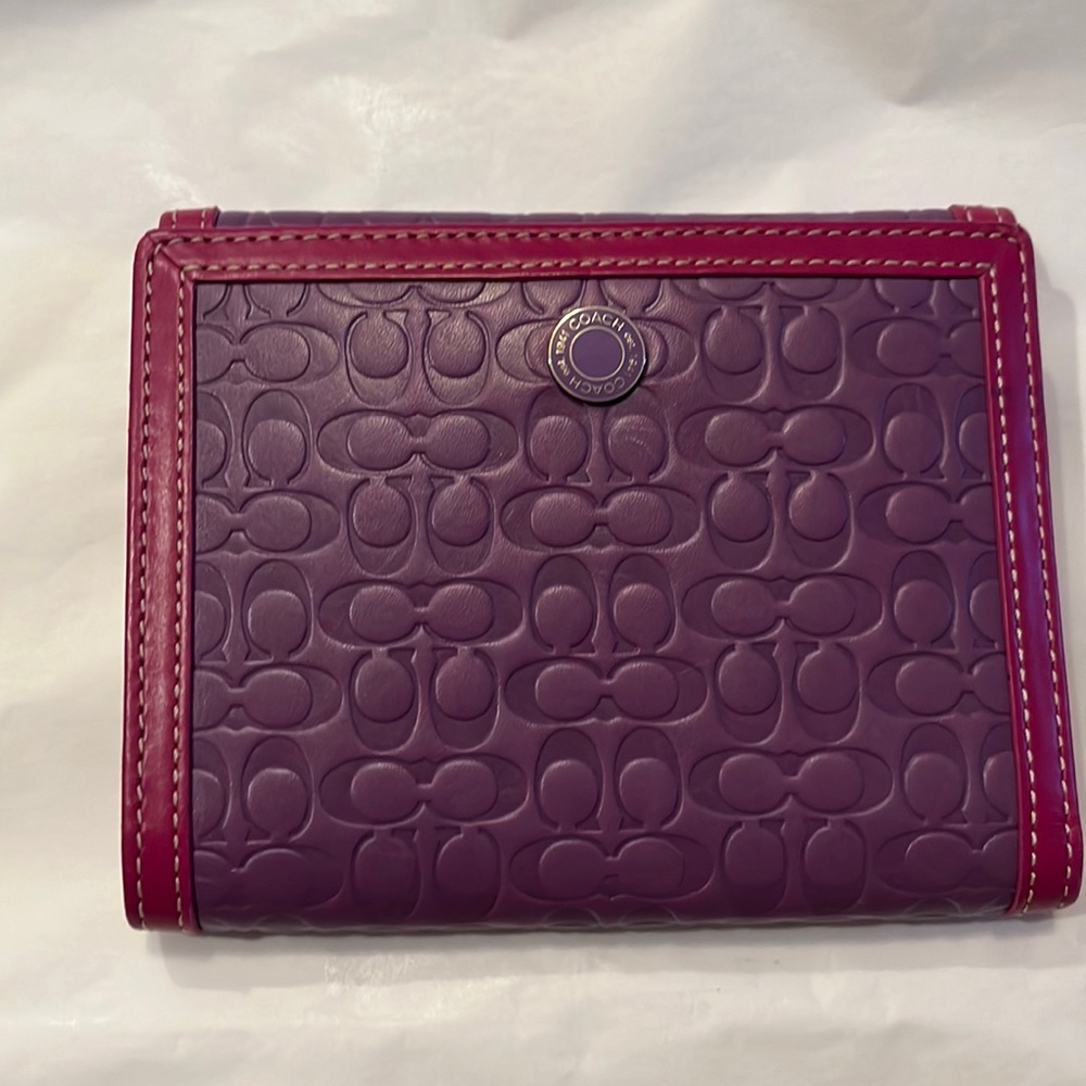 Coach leather embossed wallet